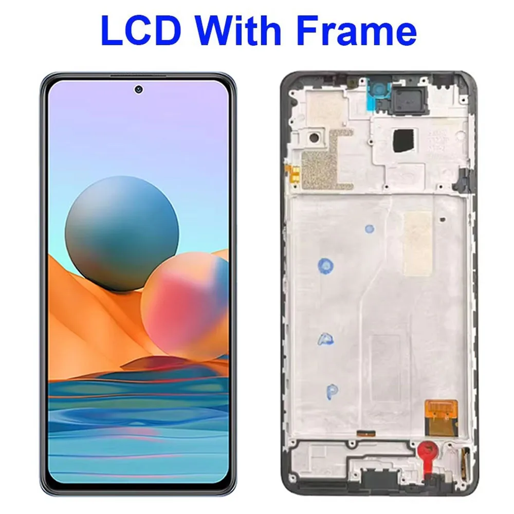 6.71'' LCD Display Screen Touch Panel Digitizer Replacement Parts For  Xiaomi Redmi Note 10 Pro with Frame M2101K6G, M2101K6R
