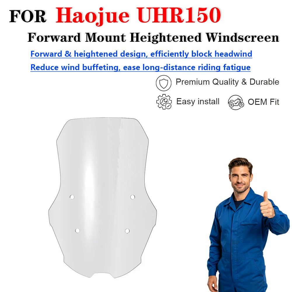 For Haojue UHR150 Modified Forward Mount Heightened Front Windscreen Parabrisas scooter