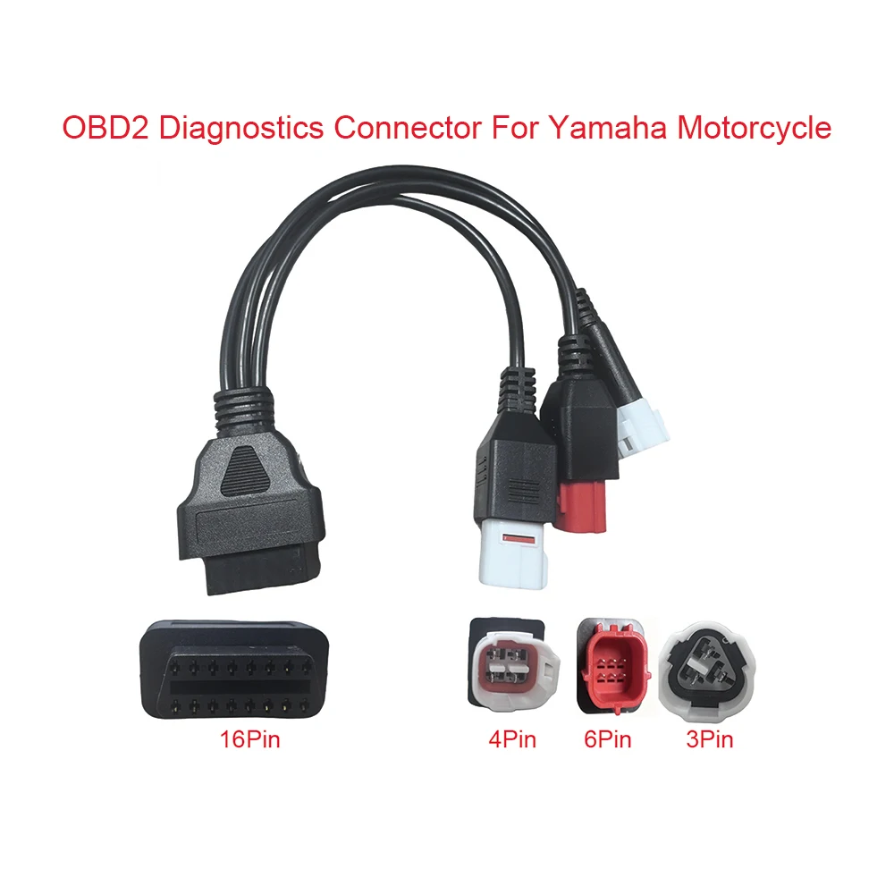 

3 in 1 Motorcycle OBD2 Diagnostics Connector Cable For Yamaha 3PIN 4PIN For Honda 6Pin Motorbike OBD Extension Adapter Cable