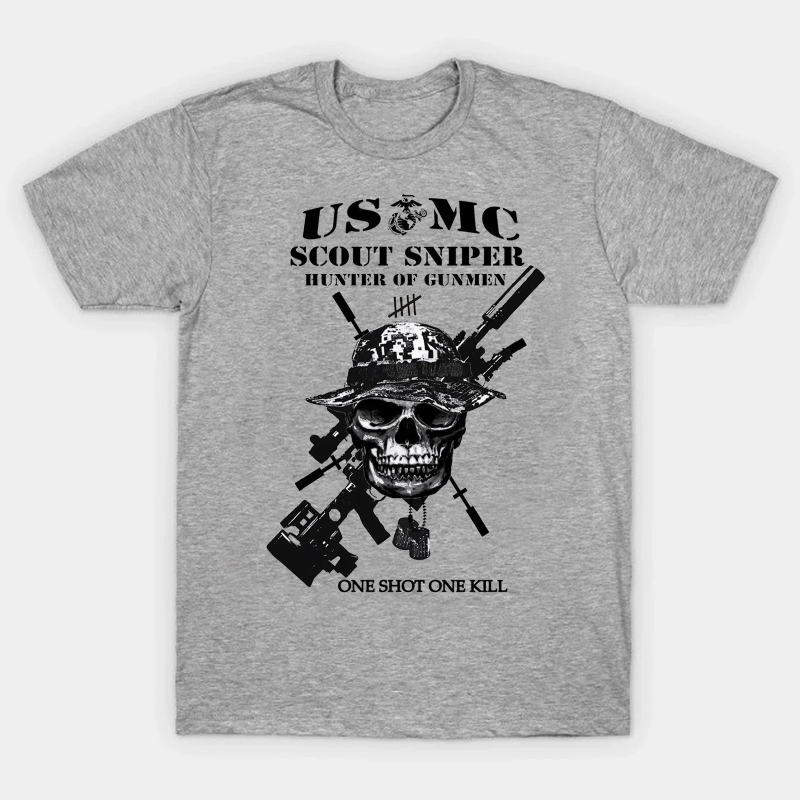 US Marines Corps Scout Sniper Military Veteran T-Shirt 100% Cotton O-Neck Summer Short Sleeve Casual Mens T-shirt Size S-3XL