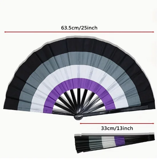 33cm bamboo ribs+fabric folding hand fan for disco dance 5 pieces/bag rave fan