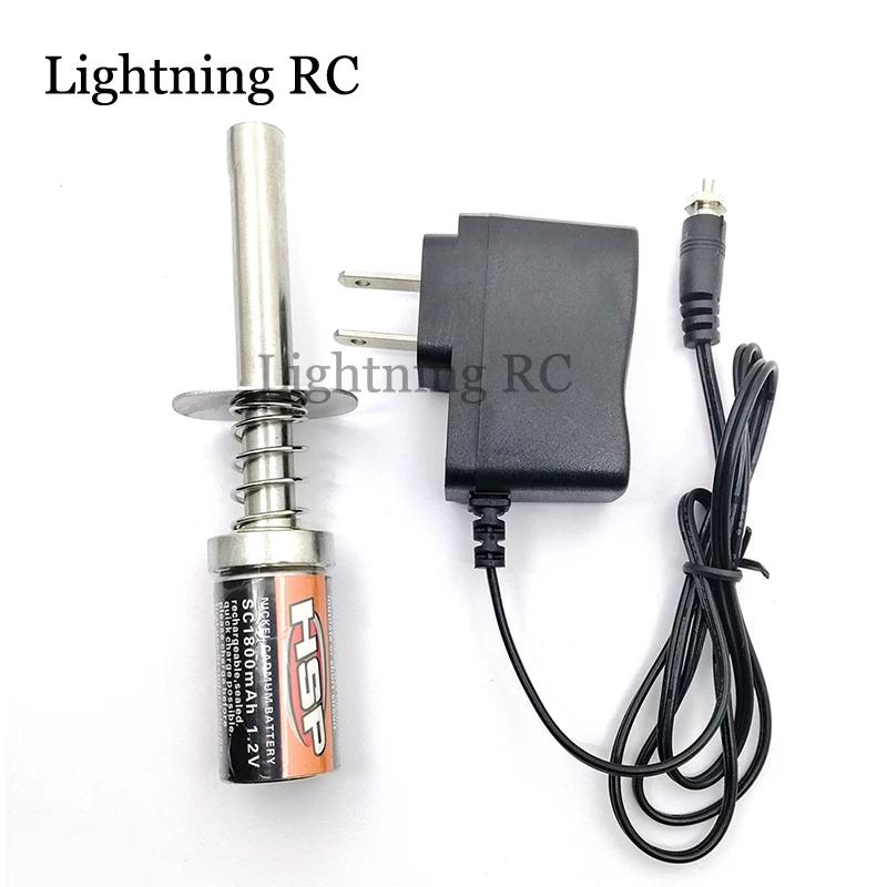 HSP Gas Nitro Engine motor glow 1.2V 1800MA 3600MA RECHARGEABLE PLUG Starter Igniter AC Charger for RC 1/8 1/10 Car S231