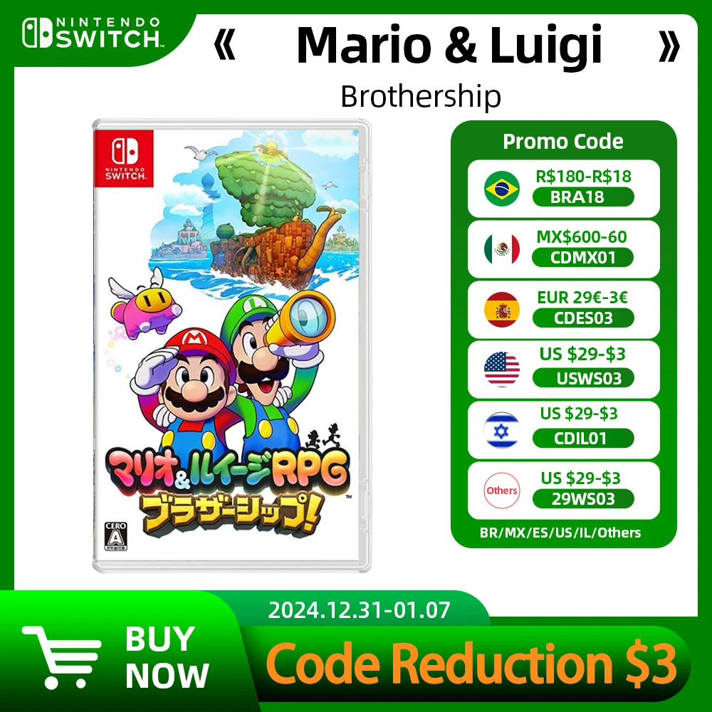 Mario & Luigi Brothership - for Nintendo Switch Game Deals Card Physical Cartridge Support TV Tabletop Handheld Game Mode