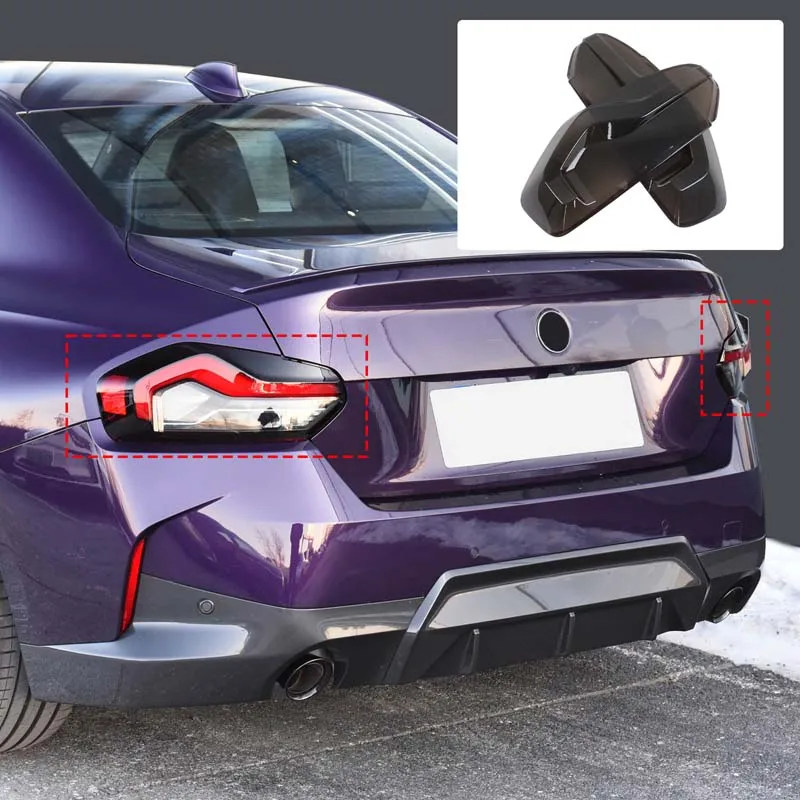 For  2 Series G42 M2 M240i G87 2022-25 Smoked Black Car Rear Tail Light Lamp Taillight Lamp Decoration Cover Car Accessories