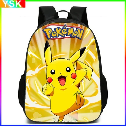 Pokemon Kids School Backpack Storage Bag Kawaii Pikachu Anime Figures Student Big Capacity Travel Bag Boy And Girl Toys Mochila