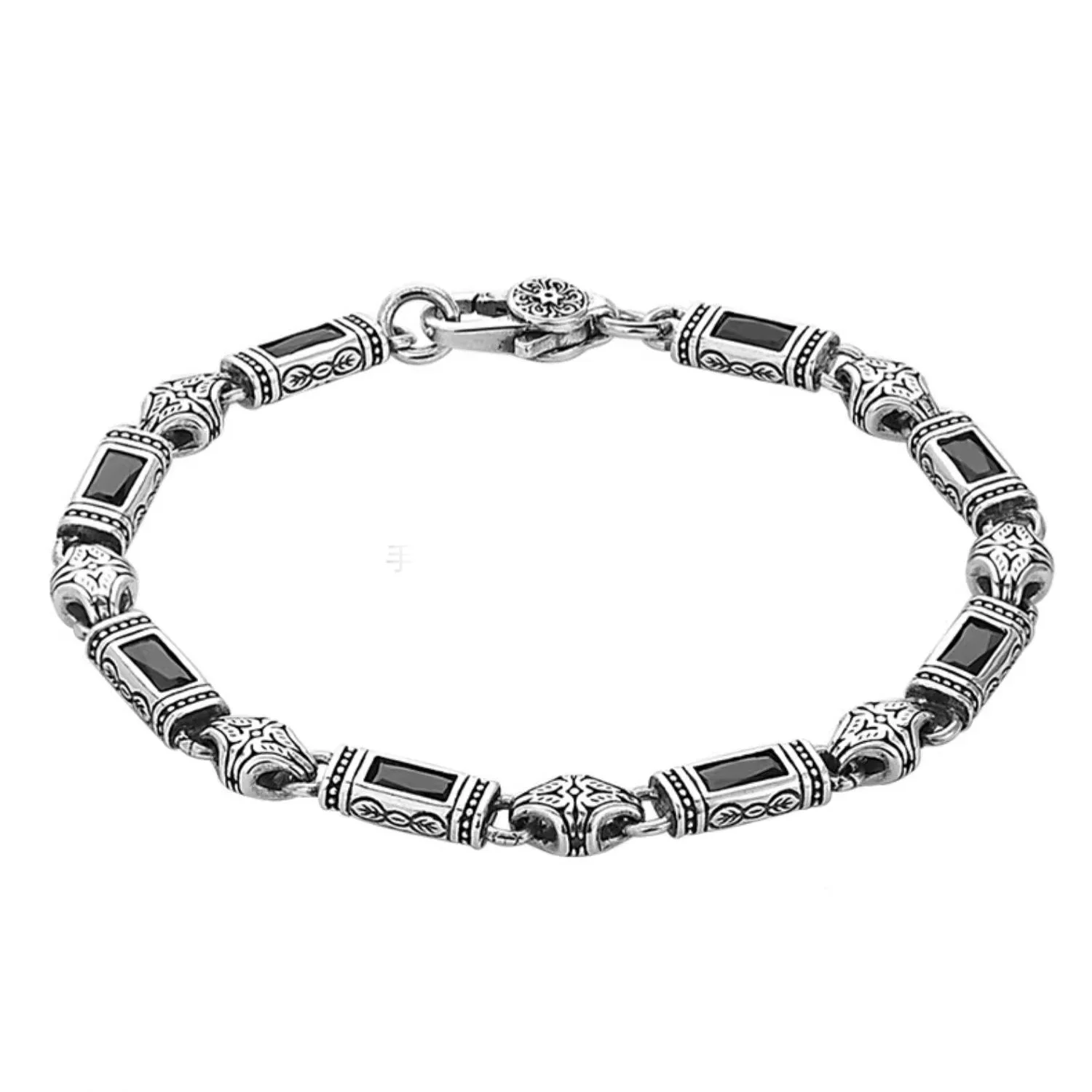 New Tang Grass Pattern Silver Color Bracelet for Men and Women Fashion Türkiye Style Luxury Handwear New Jewelry