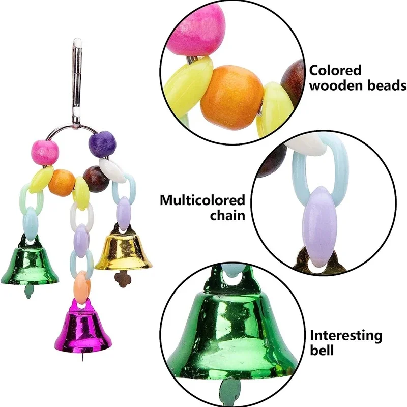 Parrot Toy Cage Swing Perch Chew Puzzle Set For Budgies Cockatiels Conures Home Aviary Play For Pet Owners Birthday Gift