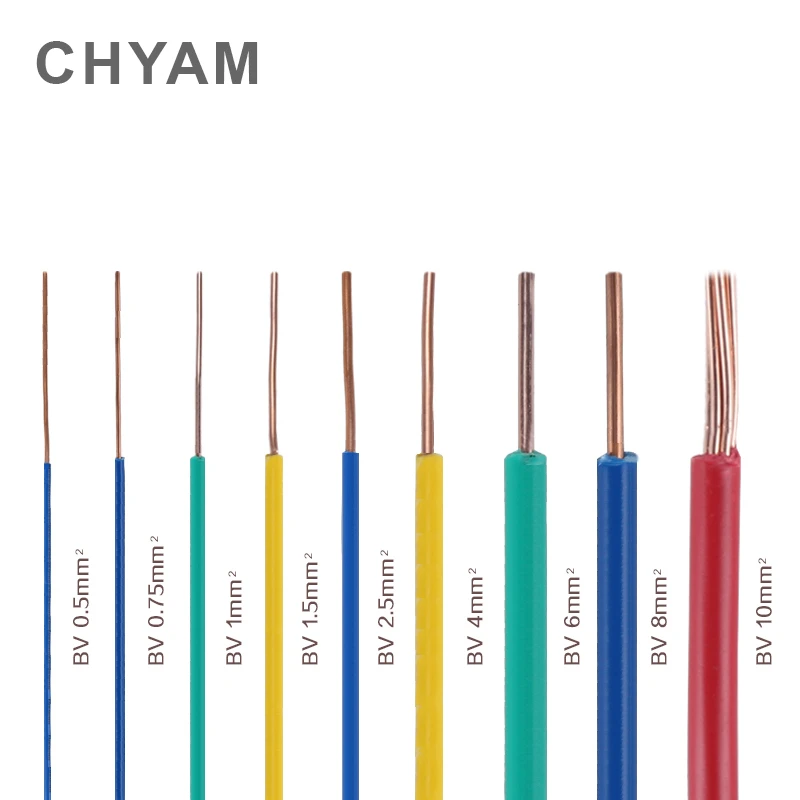 1 Meter 1M 4/6mm2 Square Single Strand Copper BV Core Wire Flexible Hard Wires Household Home Decoration