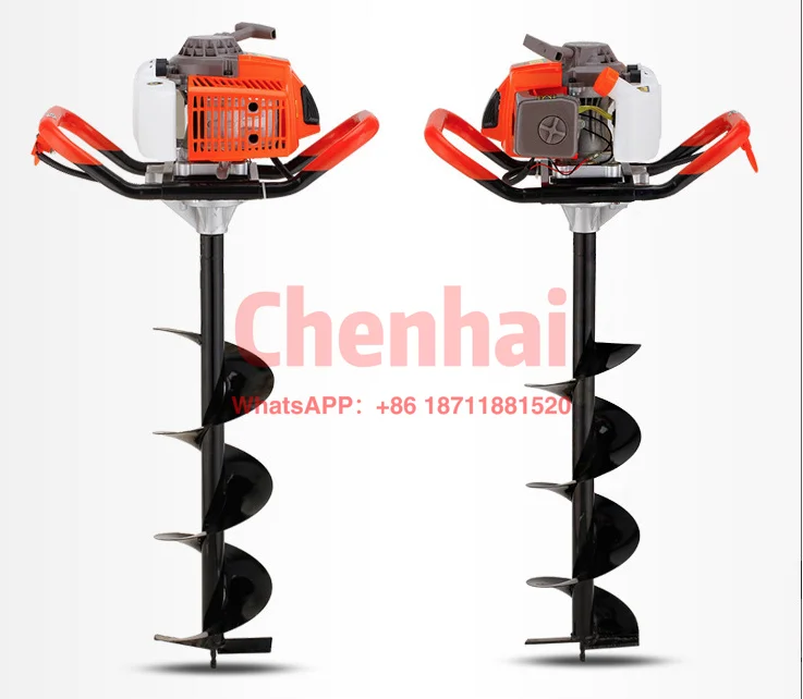 Two stroke portable walking ground auger for Planting trees family and farm use ground drill  earth auger machine