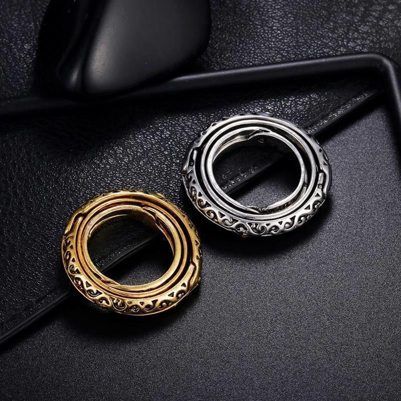 Vintage Astronomical Ball Alloy Men\'s and Women\'s Rings Creative Complex Rotating Cosmic Ring Deformable Rotating Ring Necklace