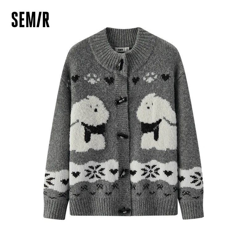 Women's High Neck Loose Fit Knit Cardigan Sweater - Winter 2025