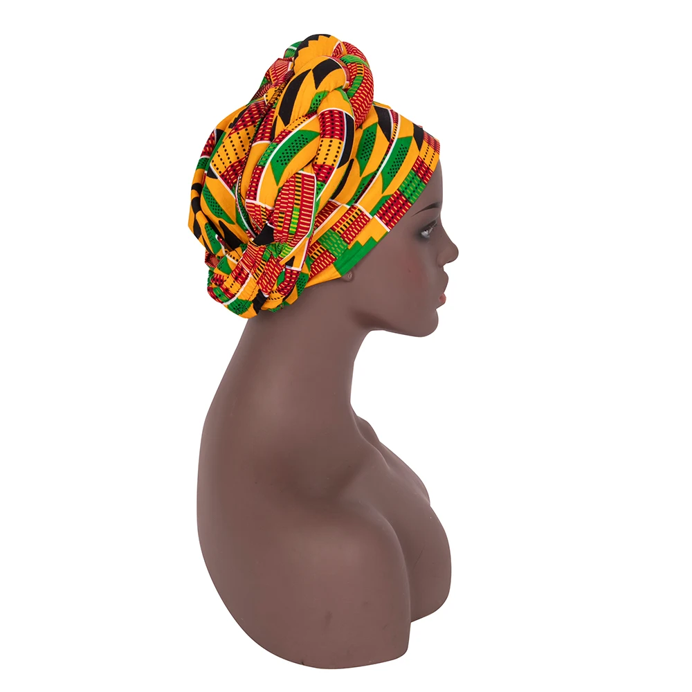 African Turban Head Scarf for Women Floral Hair Wrap Jersey Headwrap Beanie Cap Hat Bonnet Headbands Headwear wyn864