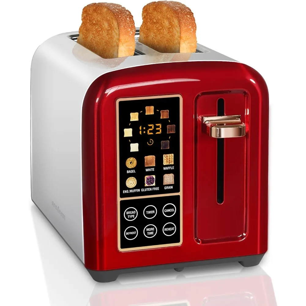 

Toaster 2 Slice, Stainless Toaster LCD Display&Touch Buttons, 50% Faster Heating Speed, 6 Bread Selection, 7 Shade Setting