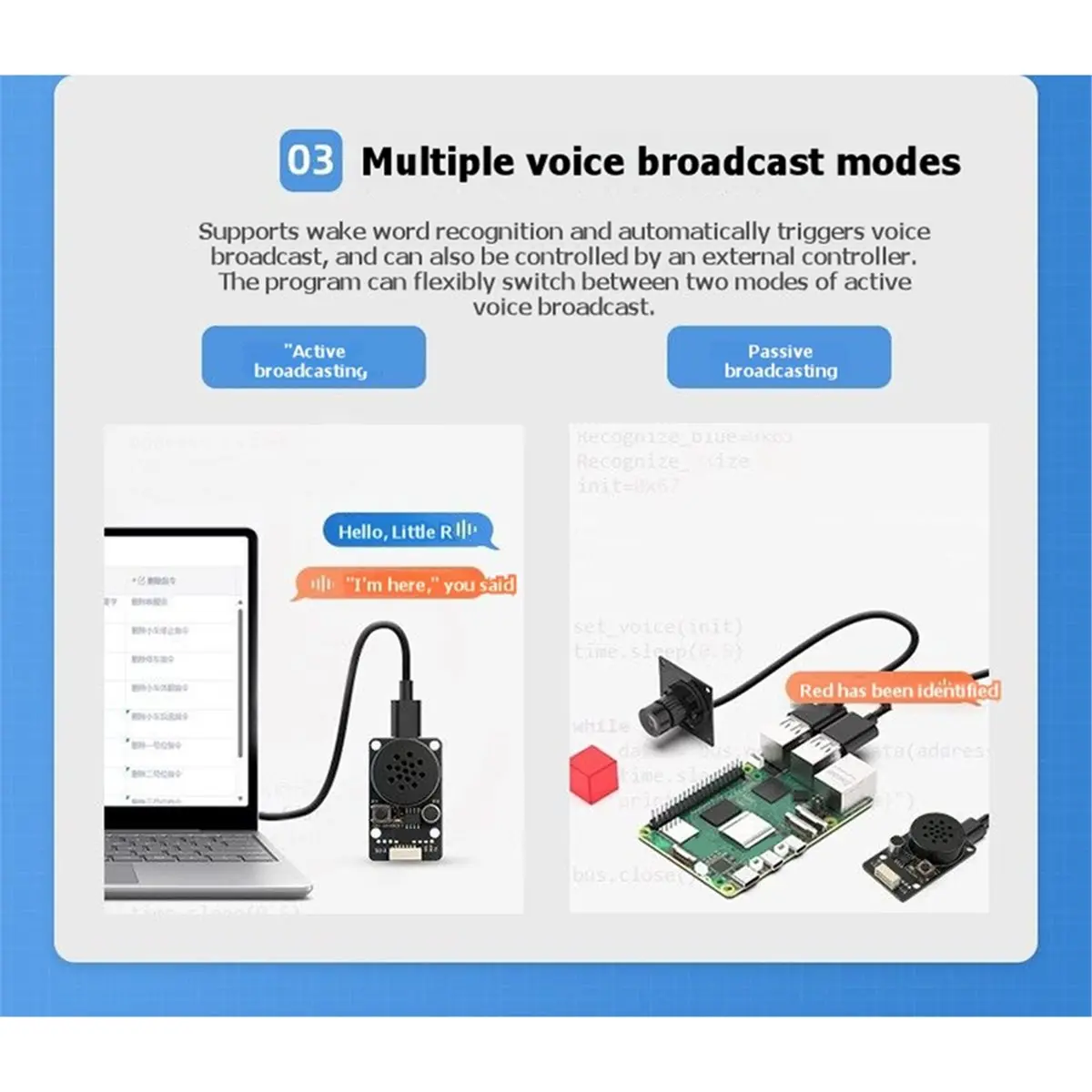 newA10R AI Voice Interaction Module Integrated Intelligent Voice Recognition Broadcasting Chinese English Programmable Sensor