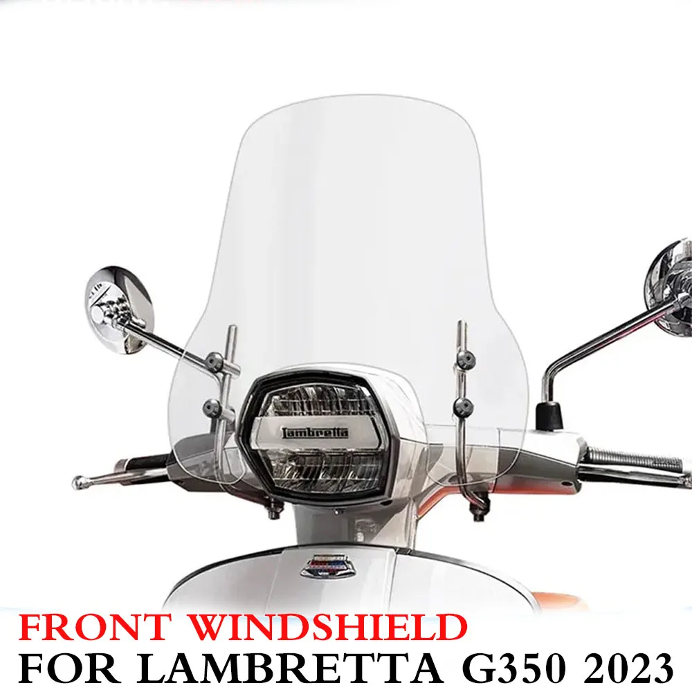 Motorcycle New For LAMBRETTA G350 2023 Front Windshield Heighten Widened Wind Deflector For Lambretta G350 Accessories