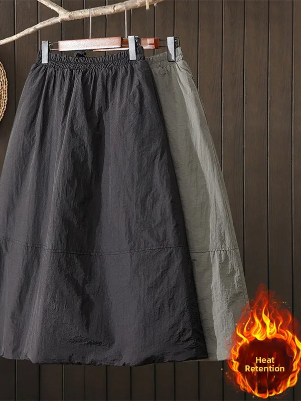 

Ретро теплая юбка миди из хлопка с цветочным принтом, свободного кроя, больших размеров, для осени и зимы