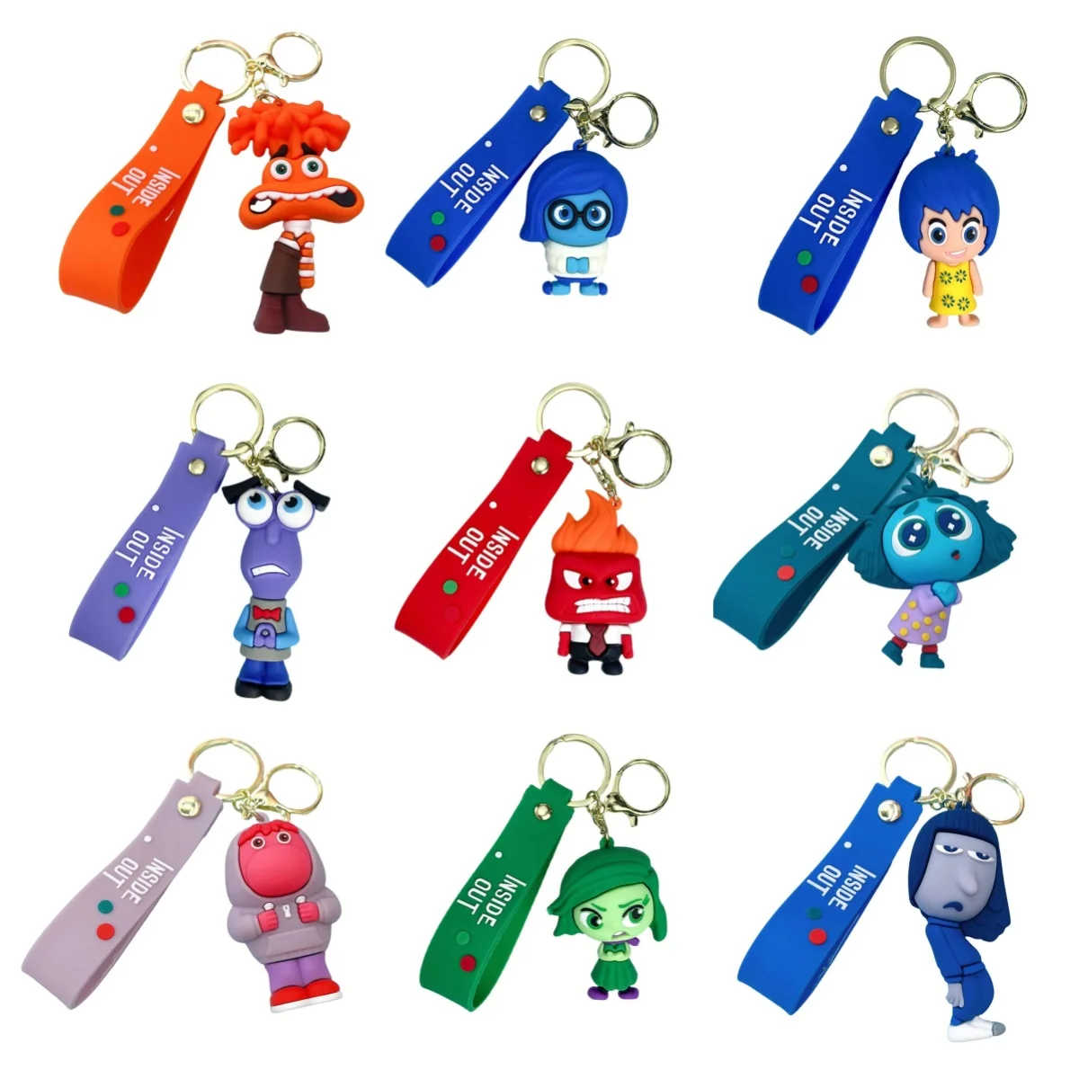 

Disney Inside Out Figure Pendant Keychain for Cartoon Fans Backpack Bag Accessories Kawaii Gifts for Fans Collection Key Rings