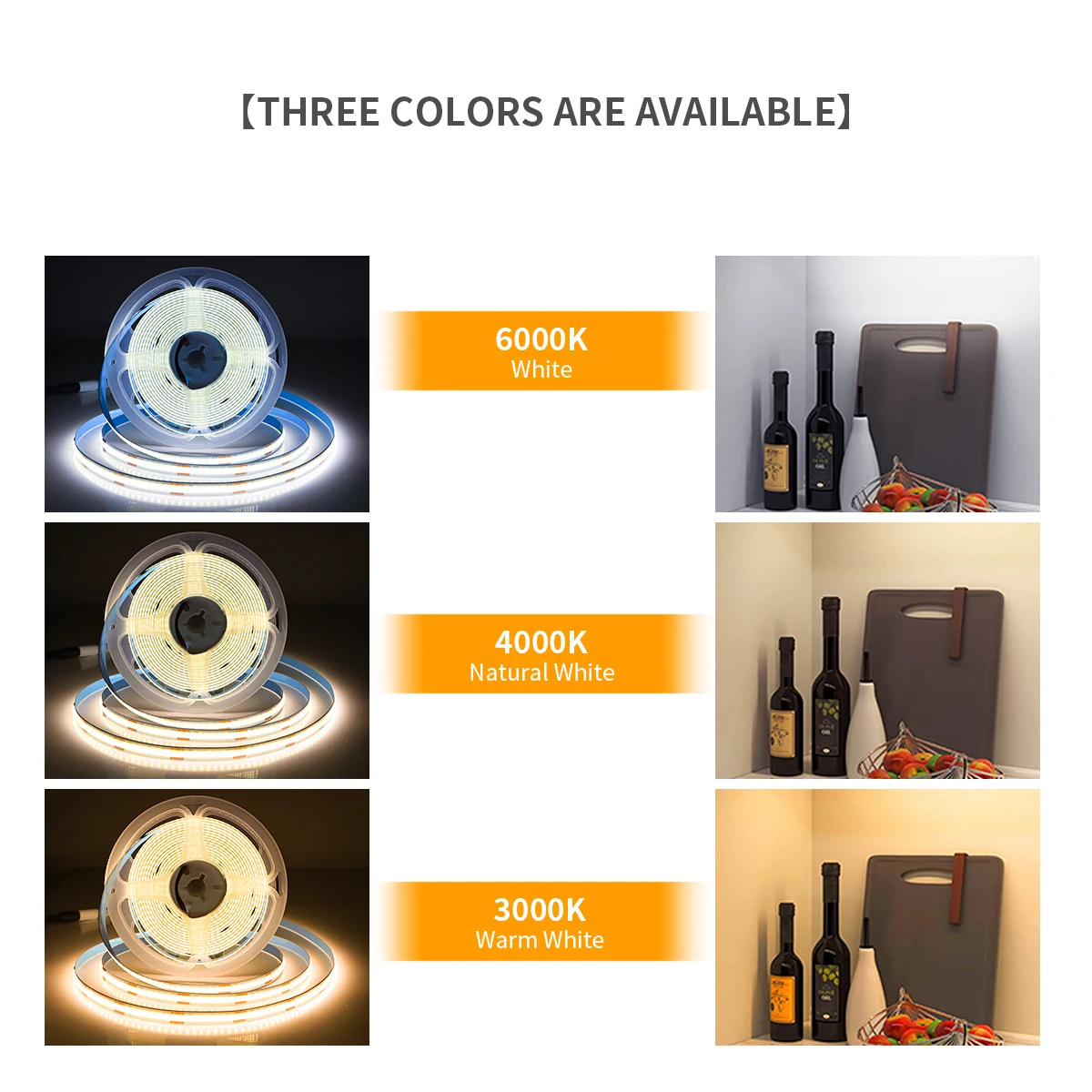 High Density RA 90 COB LED Strip Light Flexible LED Decor Lighting Tape Light FOB Linear Dimmable Ribbon + Adapter+RF Remote