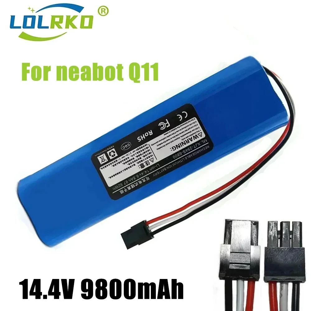 Batteria ricaricabile originale agli ioni di litio da 14.4V 9800mAh per aspirapolvere robotico neabot Q11