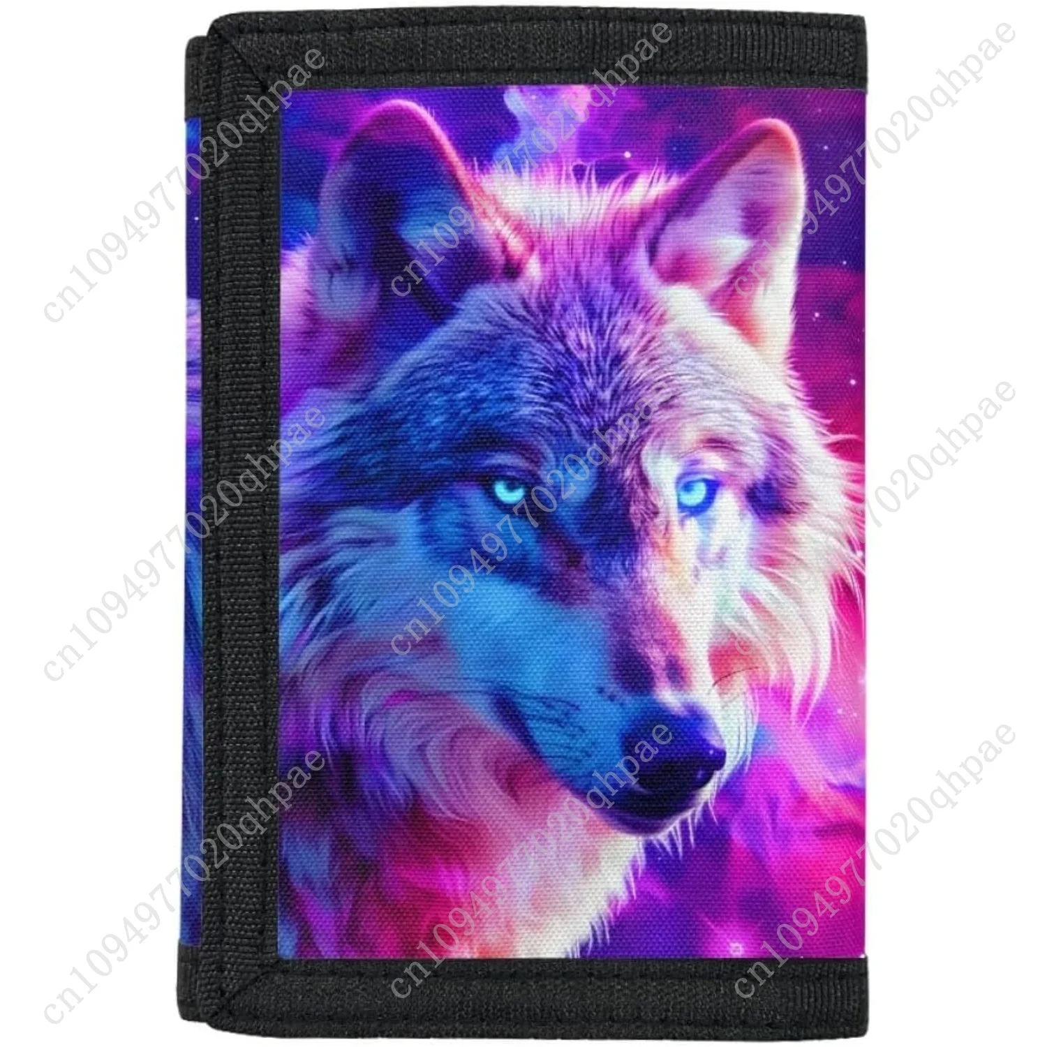 GLUDEAR Kid Wolf Trifold Wallets Outdoor Print Wallet Money Organizer for Teens Girl Boy Birthday,Rose Galaxy Wolf