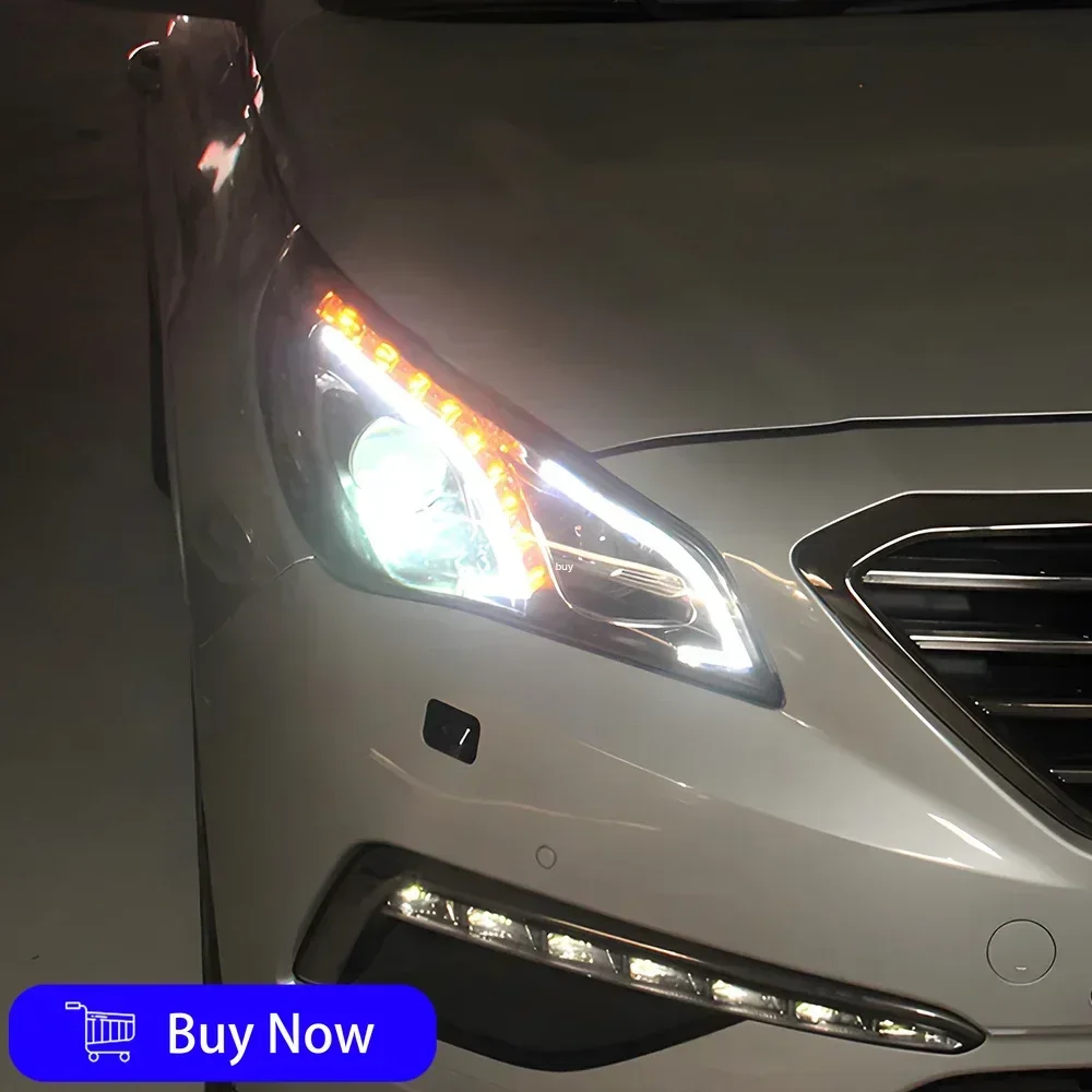 

For Sonata 9 2015-2018 Car Front Lamp Upgrade Benz E Style Design Auto LED Headlights Assembly Projector Lens Tool Accessories