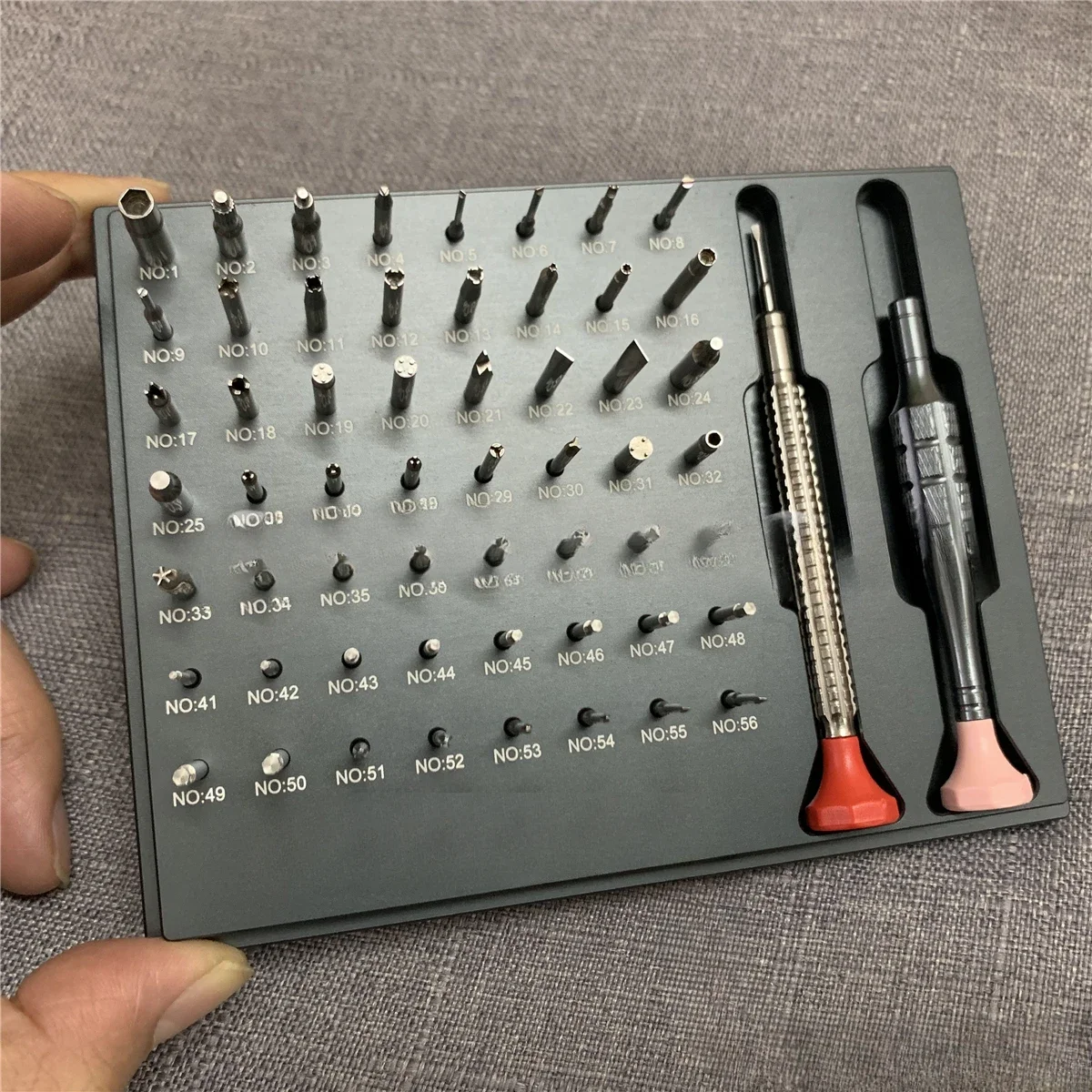 Free Shipping Assortment of 56 Tips Stainless Steel Watch Screwdriver Set for Brand Watch Repair