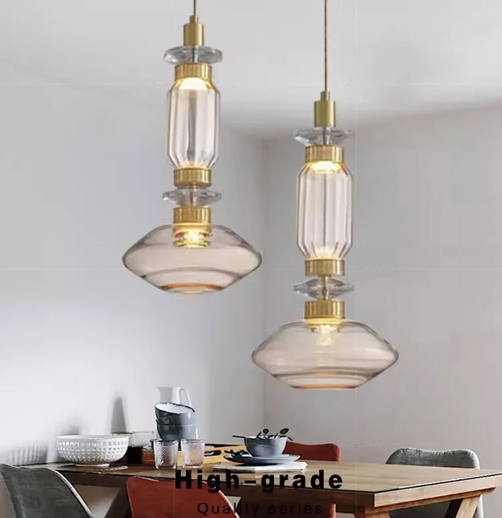 

Nordic LED Glass Pendant Lamp American Style Pendant Lamp Hotel Bedroom Restaurant Bar Decor creativity Bedside Hanging Light