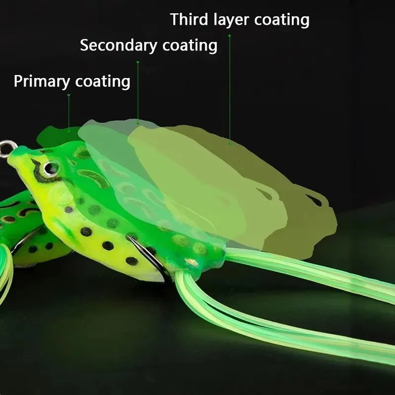 الضفدع السحر 2 قطعة لينة أنبوب الطعم البلاستيك الصيد إغراء مع السنانير أعلى المياه لينة عيون ثلاثية الأبعاد الاصطناعي البرية معلقة الصيد الطعم أداة #6