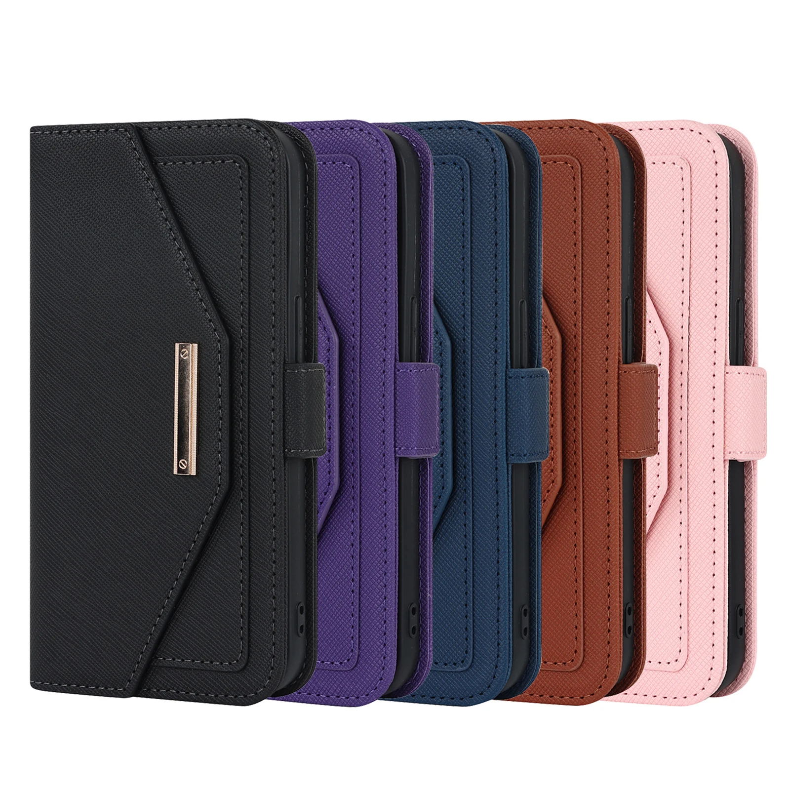 

Flip Case for iPhone 16 Pro Max/16 Pro/16 Plus/16, Wallet Leather Phone Case with Card Holder and Mirrors Fashion Business Cover