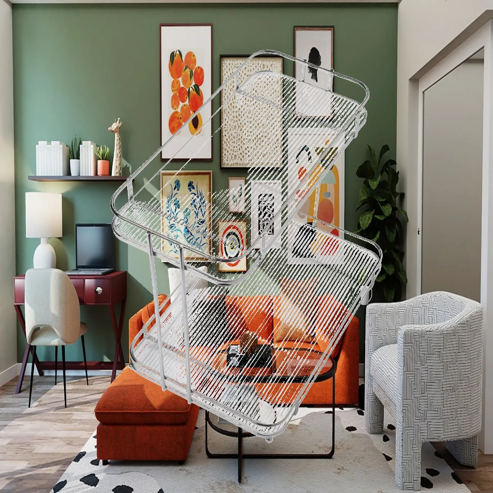 Two-Tier Storage Rack Space-Saving Tiered Display Shelf Display Shelf with Two Tiers Easy to Clean for Vanity, Bathroom Counter
