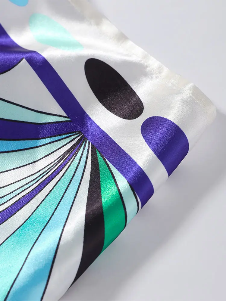 Bedruckte Tube-Tops, lange Rockanzüge für Damen, sexy, trägerlos, ärmellos, rückenfrei, unregelmäßiger Saum, A-Linien-Röcke, schickes Damen-Outfit, neu – Detail 4