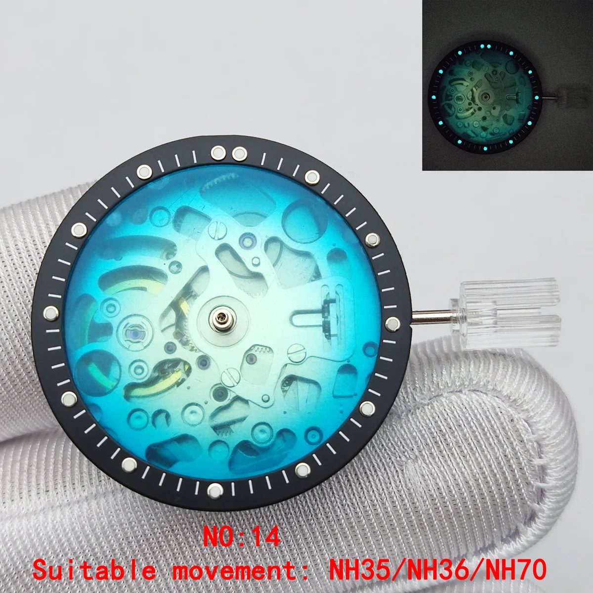 NH35/NH36/NH70 frame dial transparent surface improved diving machinery watch accessories luminous