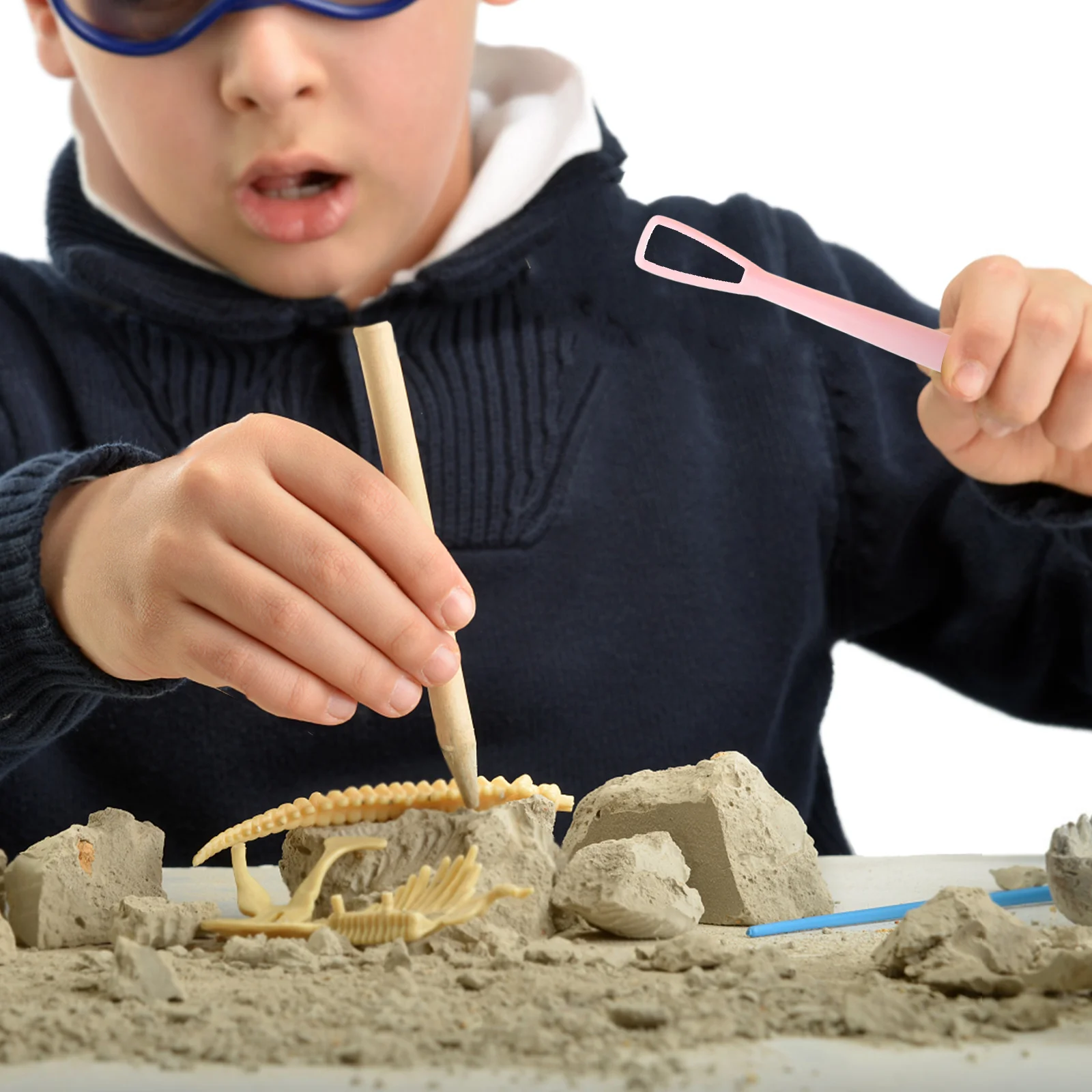 

20Pcs Stem Dig Kit for Boys and Girls with Realistic Dig Tools Archaeological Exploration Set for Curiosity Building Motor