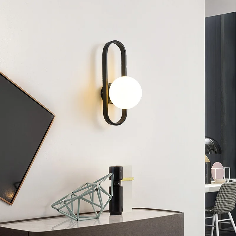 Quarto cabeceira led arandela lâmpada nordic minimalista moderna escada passarela sala de estar fundo parede vidro e27 luz parede