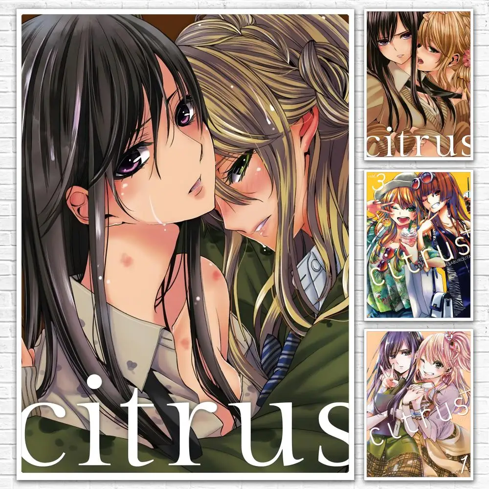 Yuri Manga C-Citrus Poster All-match HD Waterproof Self-Adhesive Wall Art Sticker For Home Bedroom