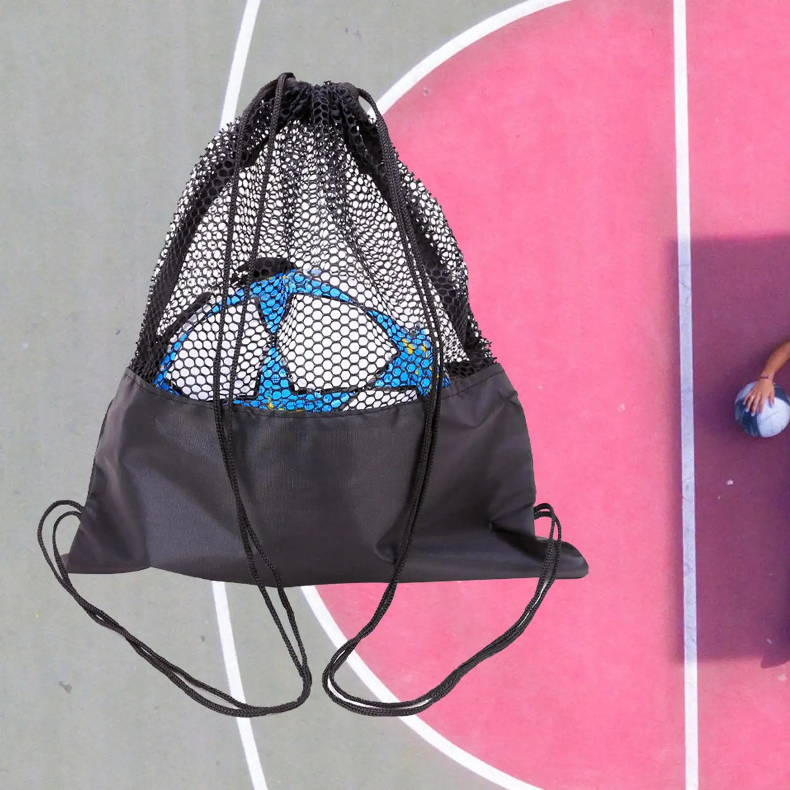 

Drawstring Backpack Lightweight Basketball Mesh Bag for Travel Yoga Softball