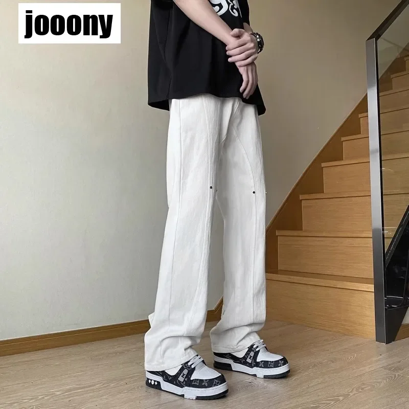 

Модные повседневные прямые брюки, повседневная уличная одежда в американском стиле, дышащие джинсы для мужчин, универсальные весенне-летние