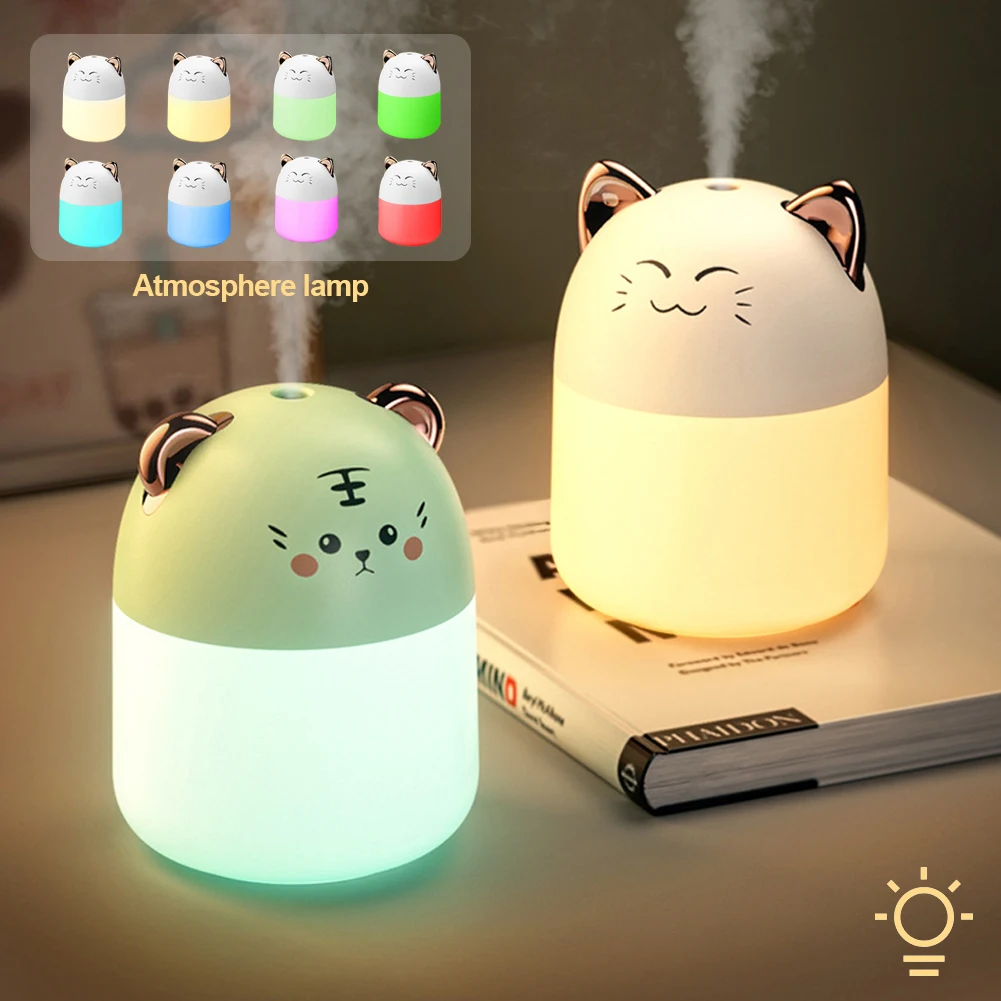 

Desktop Humidifier With Colorful Ambient Light 250ml Capacity Aroma Diffuser for Home Aromatherapy Humidifiers Diffusers Bedroom