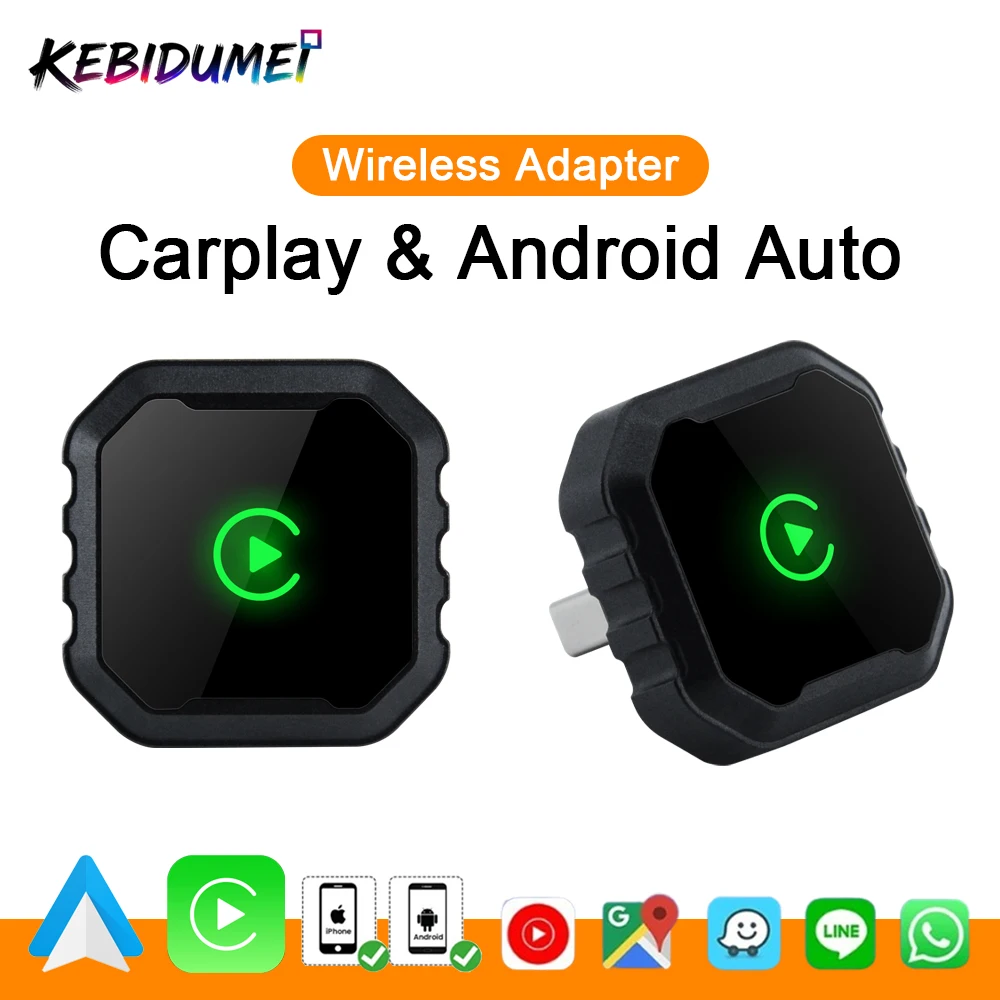 

KEBIDUMEI Carplay 5GHz WiFi Car AI Box Plug & Play Fast Connect Adapter Bluetooth Wired to Wireless Smart Dongle Car Accessories