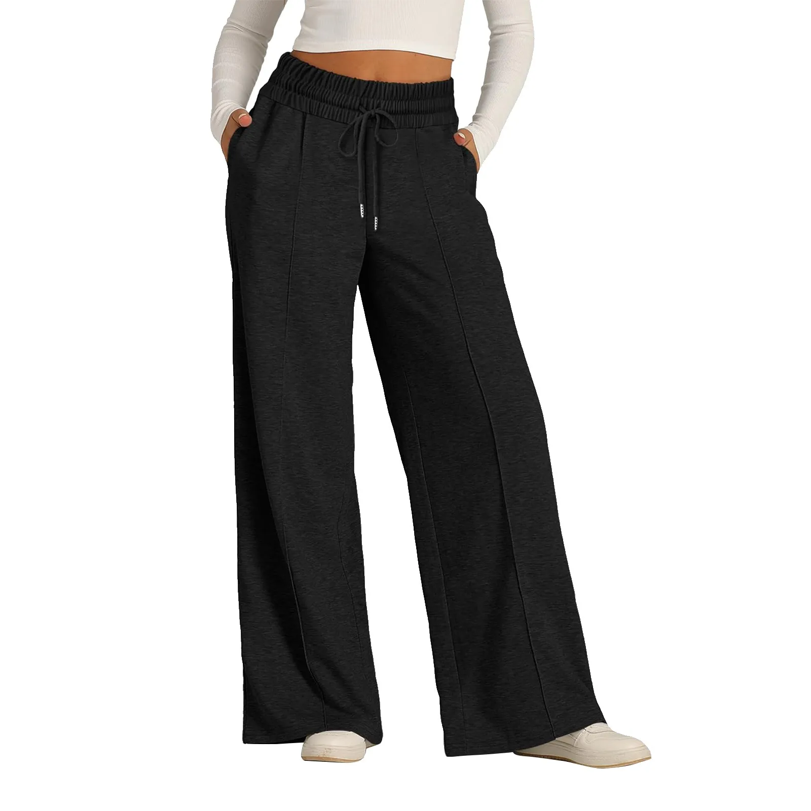 Women\'s High Waisted Wide Leg Sweatpants Casual Yoga Jogger Pants