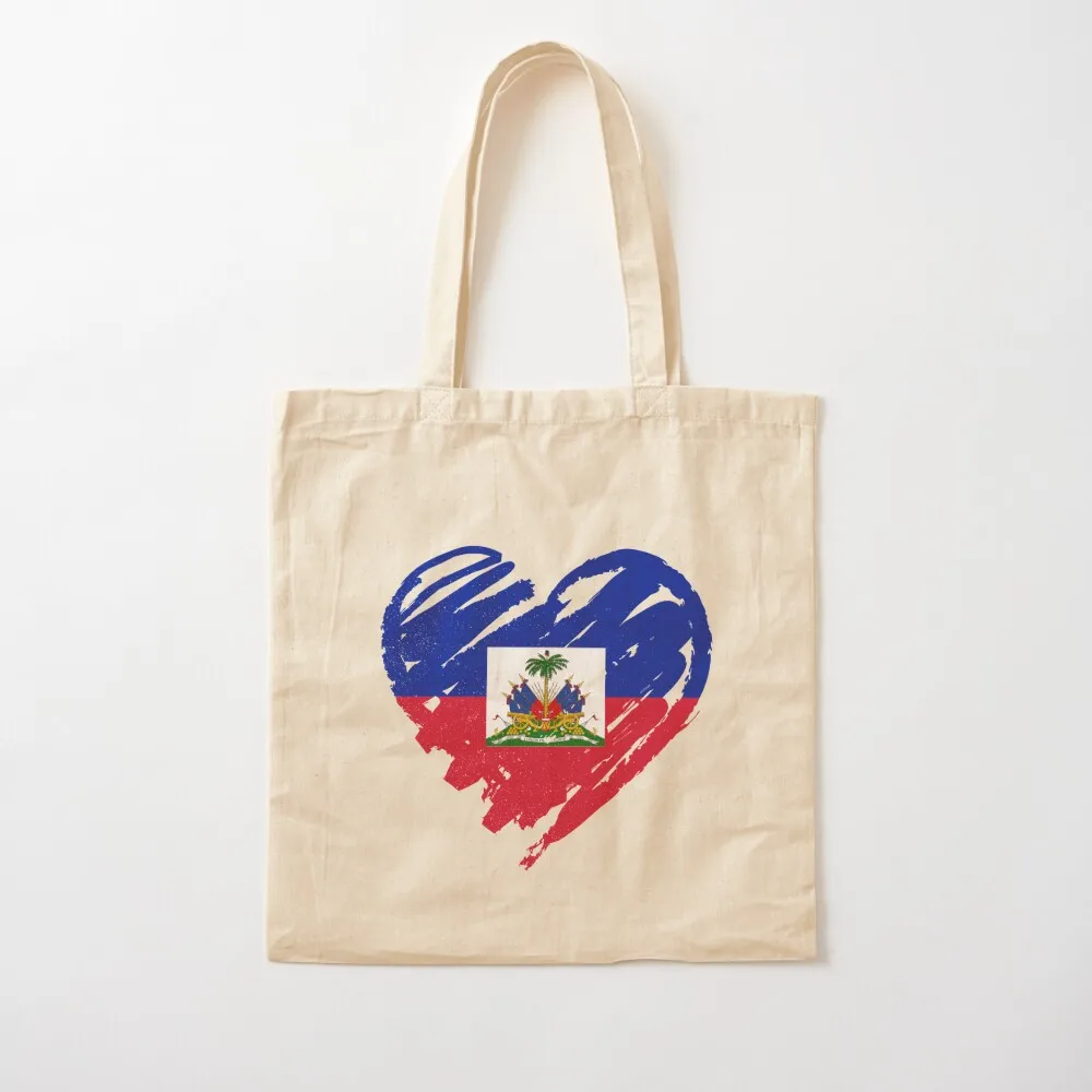 

I Love Haiti - Mwen Renmen Ayiti Tote Bag tote bag women Women's shopper bag reusable grocery bags Lady Canvas Tote