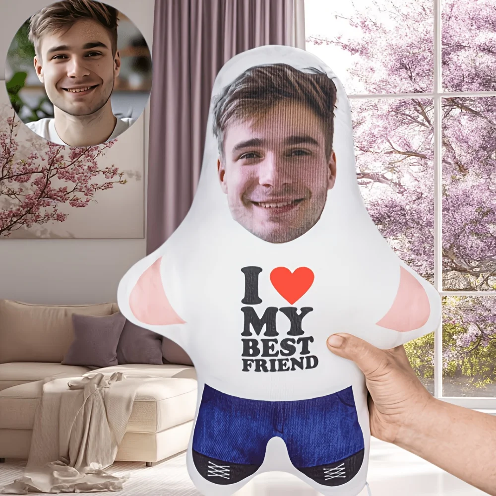 Photo Custom Plush Fabric Pillow Face Making Cute Fun Human Shape Cushion Pillow DIY Universal Holiday Gift, Birthday Present Th
