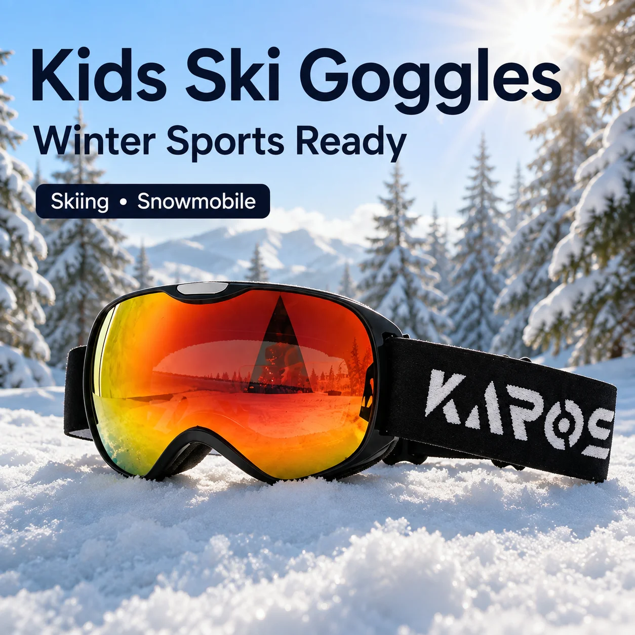 Karos Kids Ski Goggles Double Layer Anti Fog UV400 Glasses for Skiing Snowmobile Winter Sports Outdoor Small Size Snow Eyewear