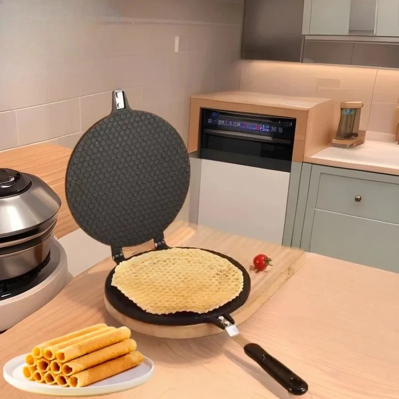 For Household Non-stick Egg Roll Maker Ice Cream Cone Mold Cake Pastry Biscuit Baking Pan Kitchen DIY Dessert Tool