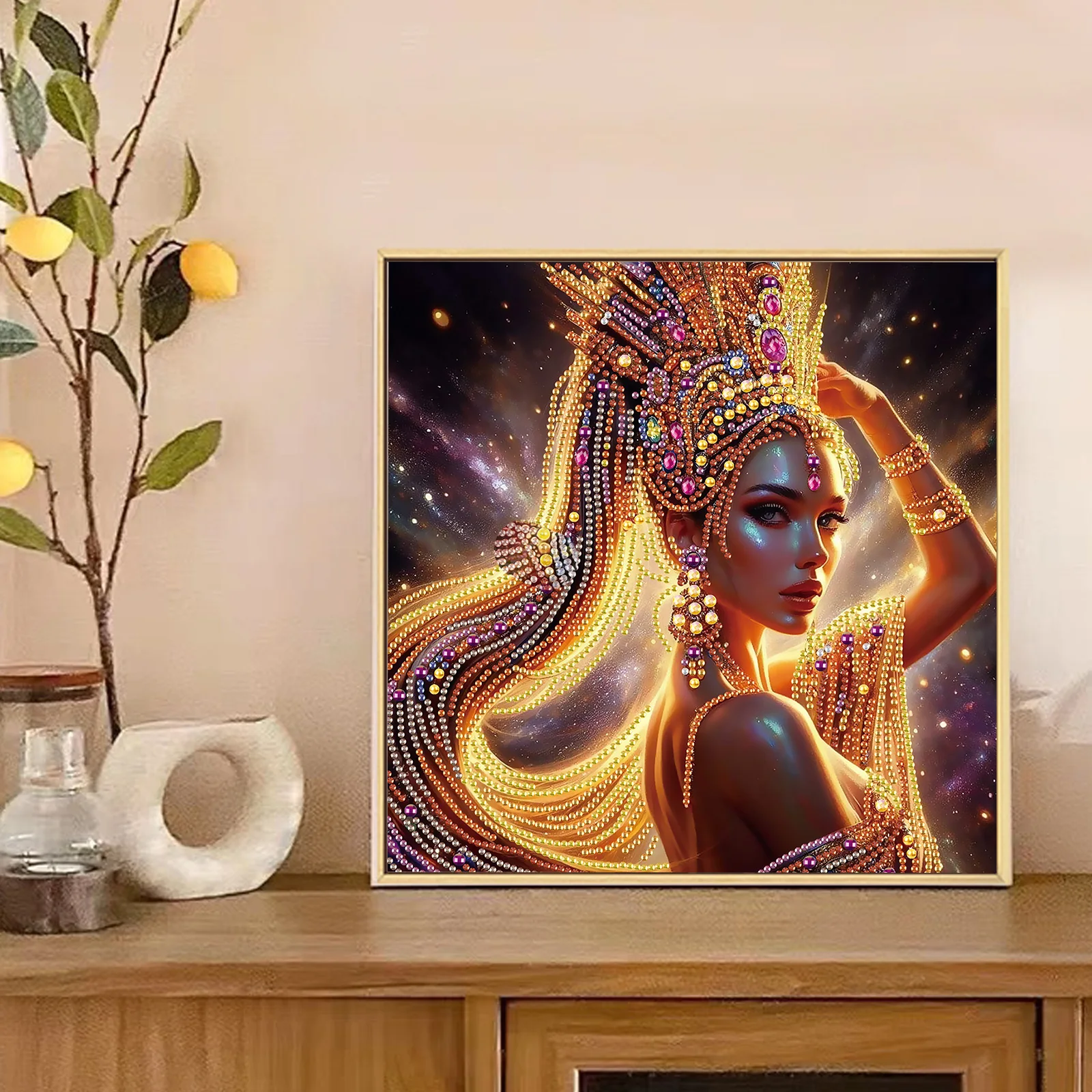Special Shape Diamond Art Kits for Beginners and Adults,Beautiful Woman Diamond Art Painting Kits for Home Wall Decoration Gift view 4
