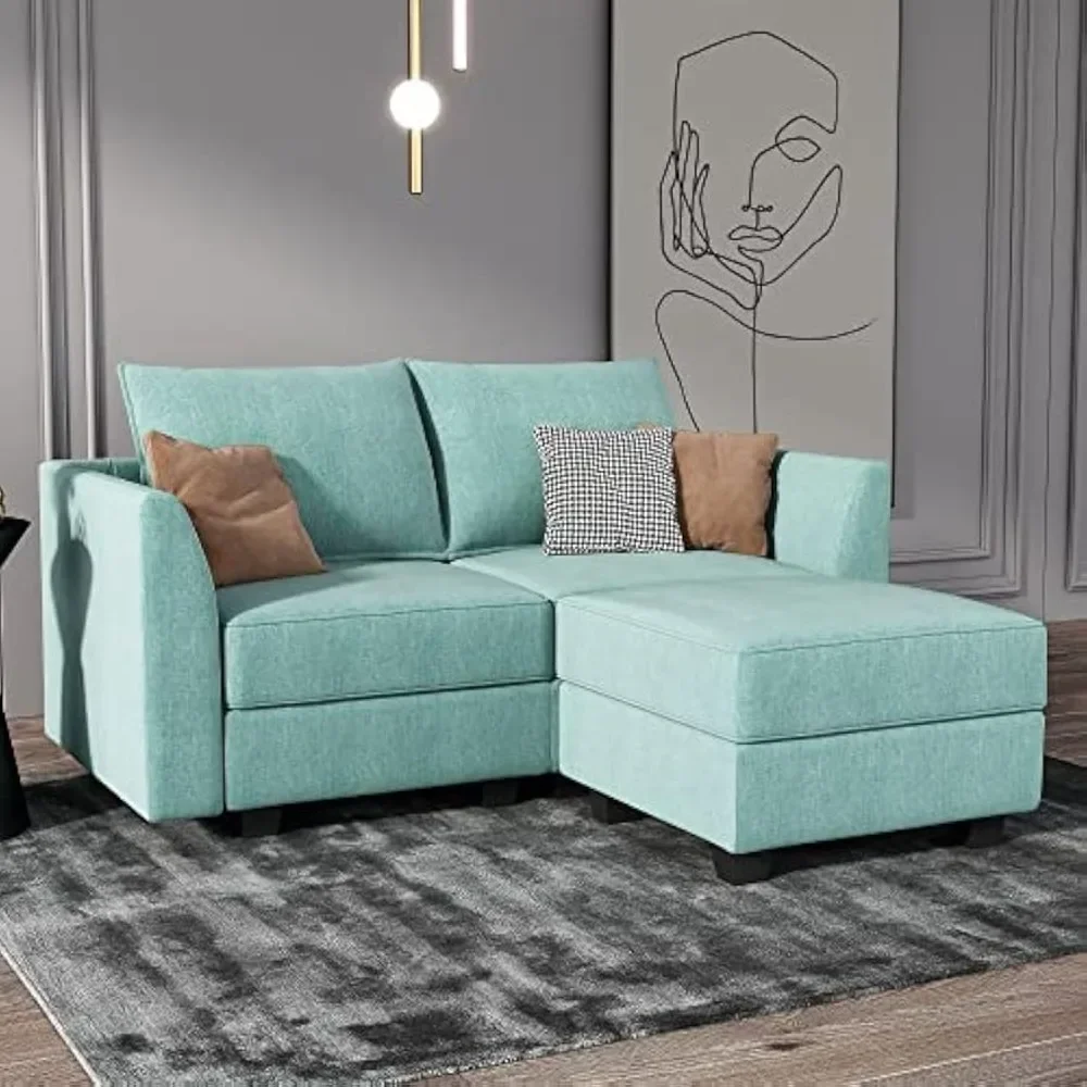 

Modular Sectional Sofa 2 Seater Couch with Chaise L Shaped Modular Sofa for Small Apartment