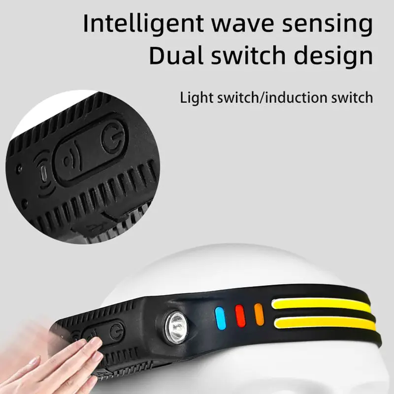 COBA LED Sensor Head Flashlight USB Rechargeable Headlamp with Built in Battery Portable Camping Fishing Outdoors Work lights