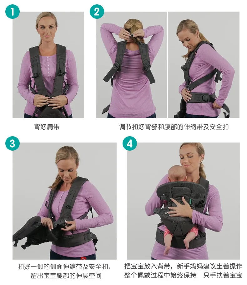 Newborn Ergonomic Baby Carrier Backpack Infant Baby Hipseat Carrier Front Facing Ergonomic Kangaroo Baby Wrap Sling Travel