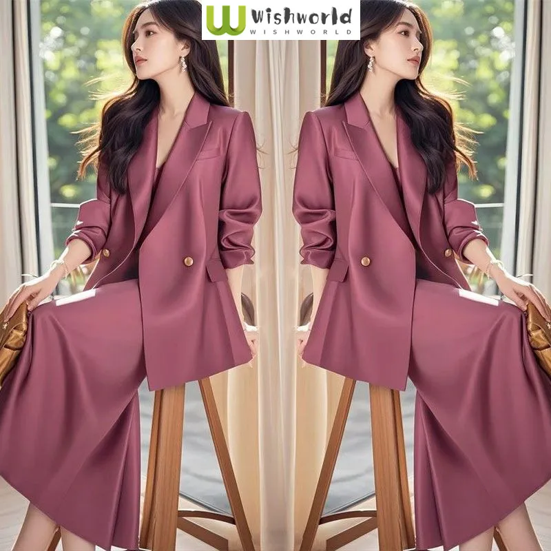 

Fashionable Women's Set with Spring and Autumn High-end Temperament High-end Jacket Camisole Skirt Two-piece Set