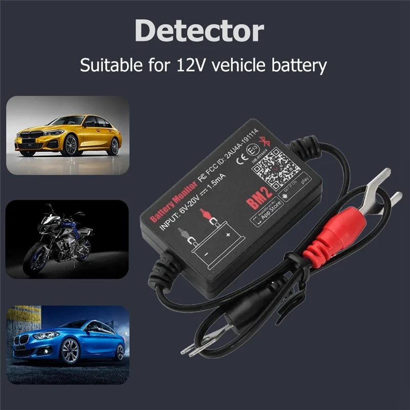 BM2 Battery Monitor Tester 12V Battery Monitor Bluetooth 4.0 Car Battery Analyzer Charging Cranking Test Voltage Tester